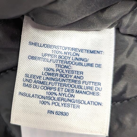 Lands' End Kids Squall Waterproof Insulated Jacket Fleece Lined Blue Black Sz L - Picture 7 of 8